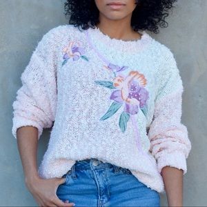 Vintage | Pink Floral Pullover Sweater by Needles & Yarn